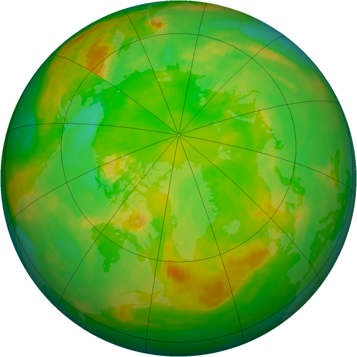Arctic ozone map for 24 June 1991